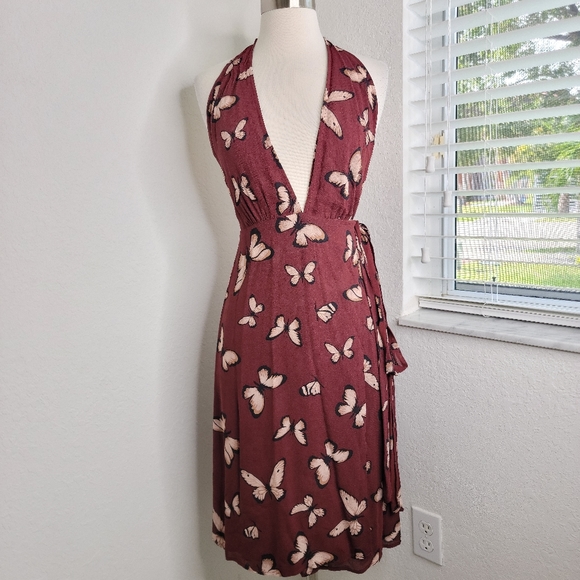 REFORMATION Johnson Halter Dress In Mariposa XS. - Picture 3 of 9